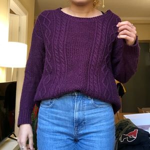 Urban Outfitters Purple cable knit sweater